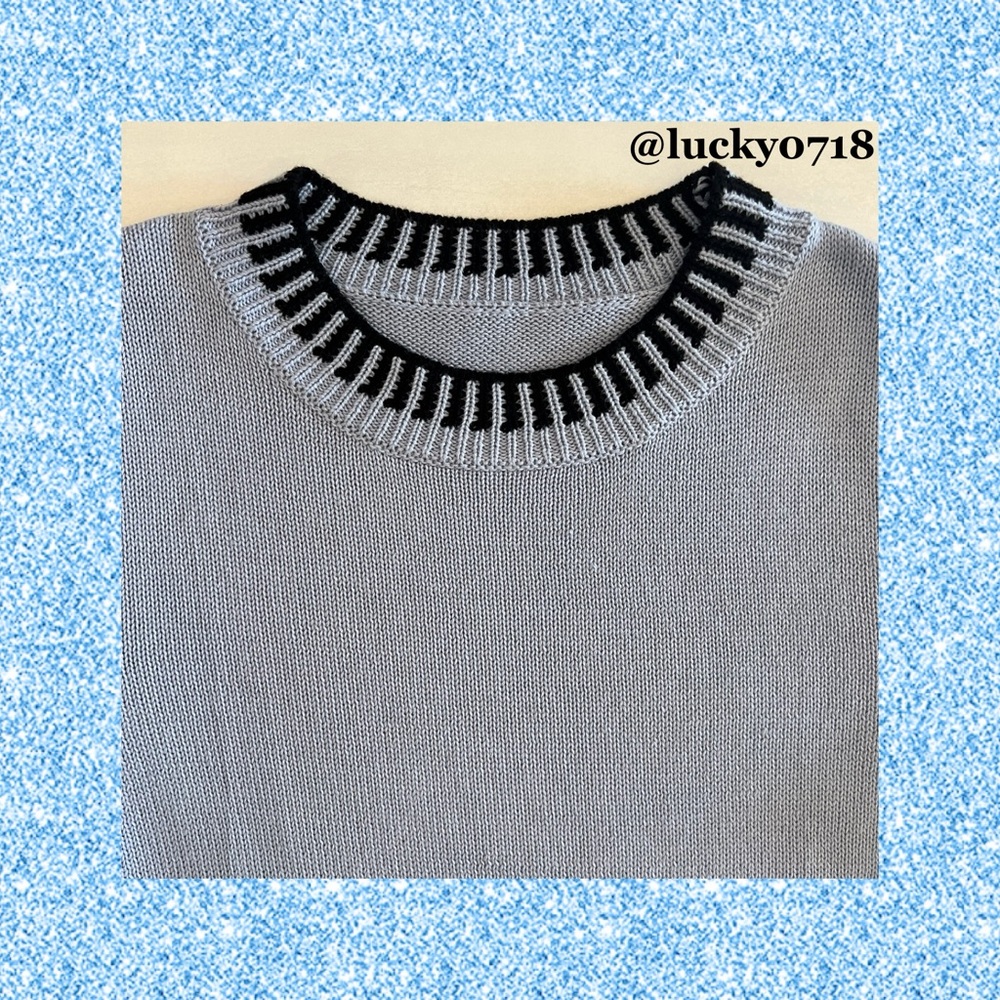 Saodimallsu EUC Ruffle Short Flutter Sleeve Knit Sweater Top in Blue Sz S - Picture 7 of 8